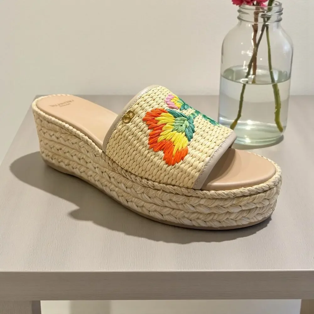 Valentino Garavani Espadrille Slides (40/10)